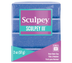 " Sculpey" III полимерная глина S302 57 г 549 синий с блестками