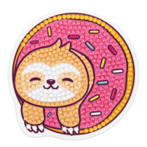 Кристальная ( алмазная) мозаика  " ФРЕЯ" ALVM- 086 магнит " Ленивец в пончике" 8 х 8 см