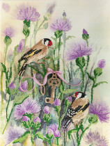 Кристальная ( алмазная) мозаика  " ФРЕЯ" ALPD- 011 на подрамнике " В чертополохе" 30 х 40 см